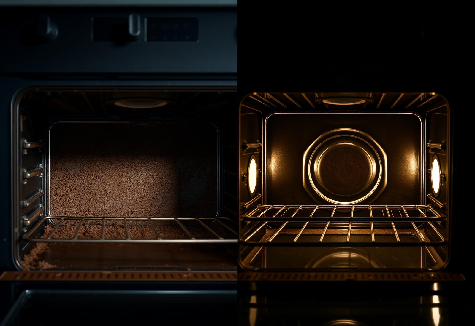Before and after an oven deep clean by OvensClean.ie